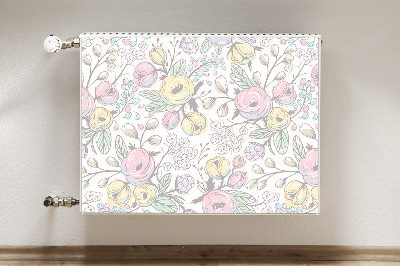 Decorative radiator cover Colorful flowers