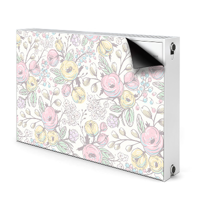 Decorative radiator cover Colorful flowers