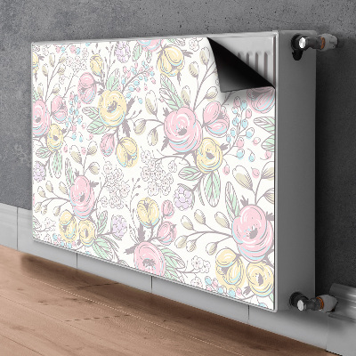 Decorative radiator cover Colorful flowers