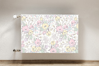 Decorative radiator cover Colorful flowers