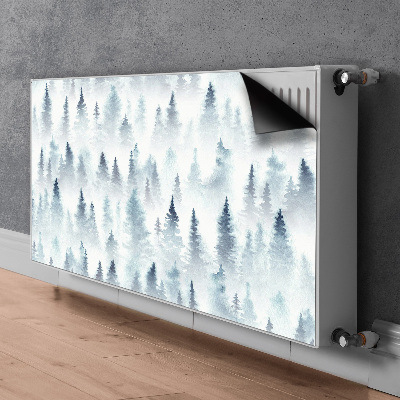 Magnetic radiator cover Foggy forest