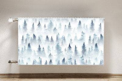 Magnetic radiator cover Foggy forest