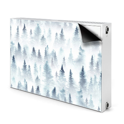 Magnetic radiator cover Foggy forest