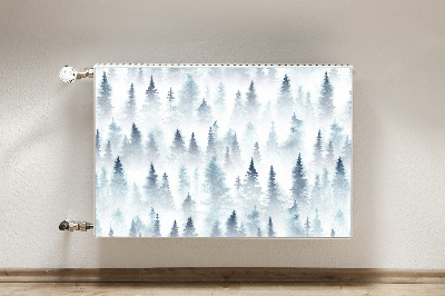 Magnetic radiator cover Foggy forest