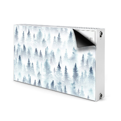 Magnetic radiator cover Foggy forest