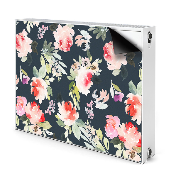 Magnetic radiator cover Painted flowers