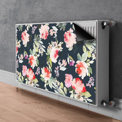 Magnetic radiator cover Painted flowers