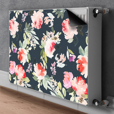 Magnetic radiator cover Painted flowers