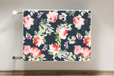 Magnetic radiator cover Painted flowers