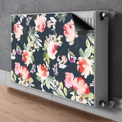 Magnetic radiator cover Painted flowers