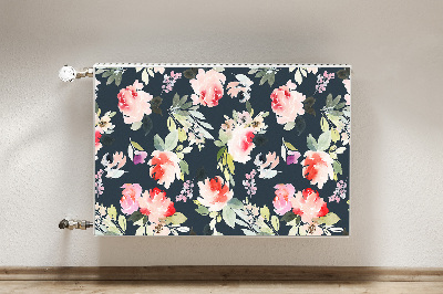 Magnetic radiator cover Painted flowers