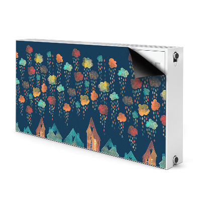 Decorative radiator cover Colorful houses