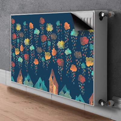 Decorative radiator cover Colorful houses