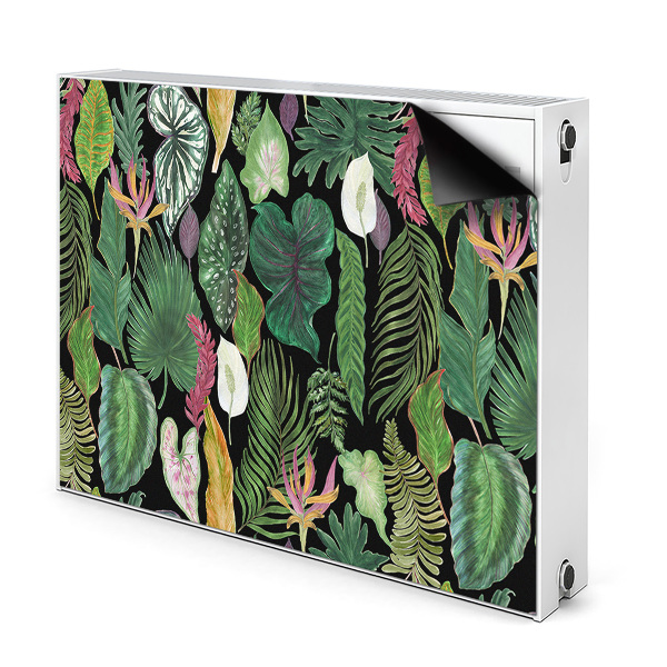 Decorative radiator cover Tropical leaves