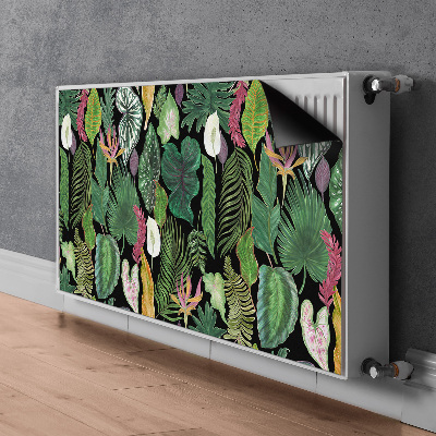 Decorative radiator cover Tropical leaves