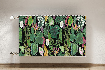 Decorative radiator cover Tropical leaves