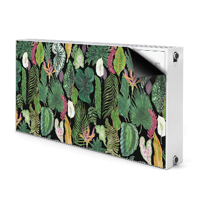 Decorative radiator cover Tropical leaves