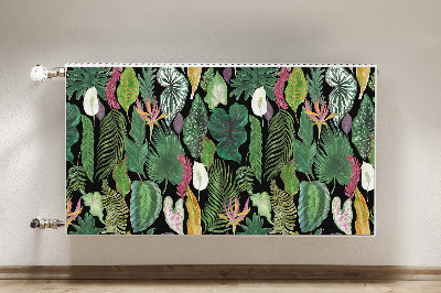 Decorative radiator cover Tropical leaves