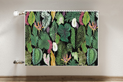 Decorative radiator cover Tropical leaves