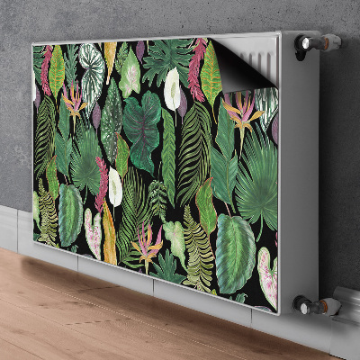 Decorative radiator cover Tropical leaves