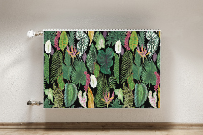 Decorative radiator cover Tropical leaves