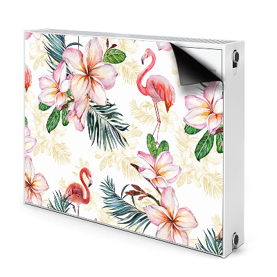 Magnetic radiator mat Flamings in flowers