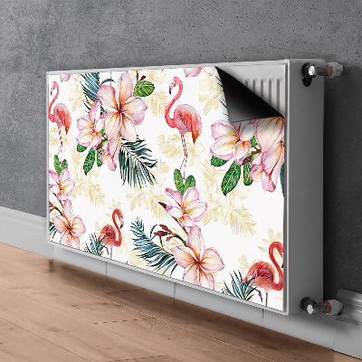 Magnetic radiator mat Flamings in flowers