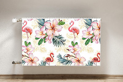 Magnetic radiator mat Flamings in flowers