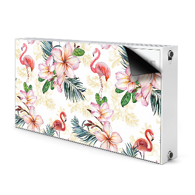 Magnetic radiator mat Flamings in flowers