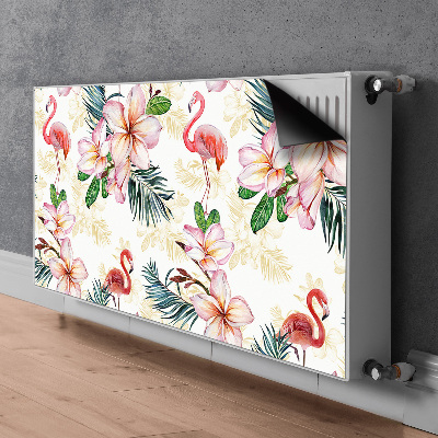 Magnetic radiator mat Flamings in flowers