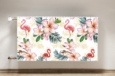 Magnetic radiator mat Flamings in flowers