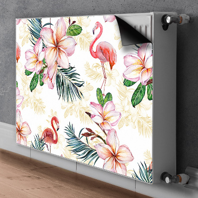 Magnetic radiator mat Flamings in flowers