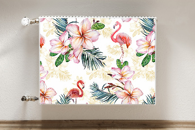 Magnetic radiator mat Flamings in flowers