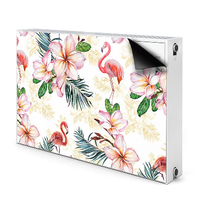 Magnetic radiator mat Flamings in flowers