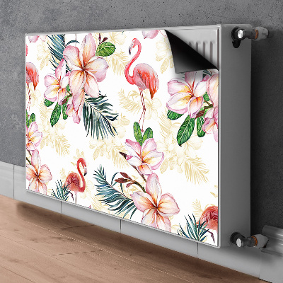 Magnetic radiator mat Flamings in flowers