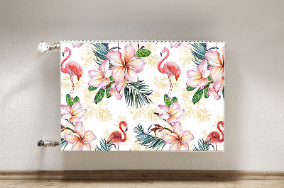 Magnetic radiator mat Flamings in flowers