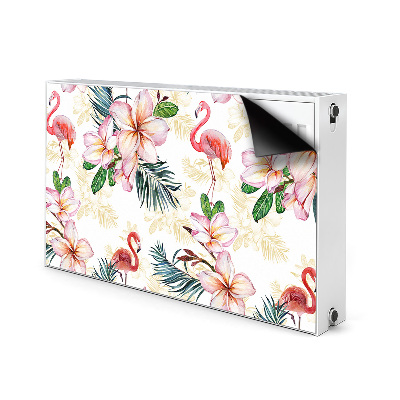 Magnetic radiator mat Flamings in flowers