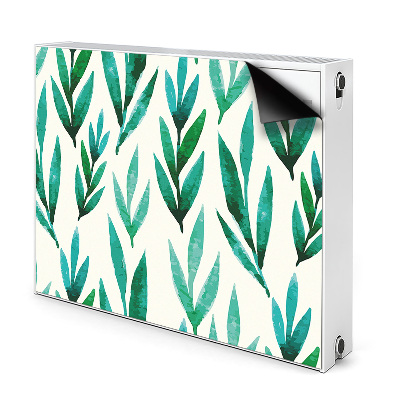 Magnetic radiator mat Green leaves