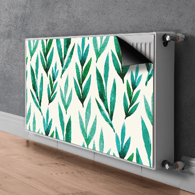 Magnetic radiator mat Green leaves