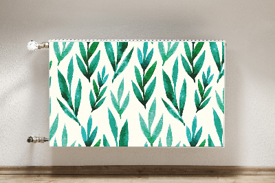 Magnetic radiator mat Green leaves