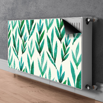 Magnetic radiator mat Green leaves