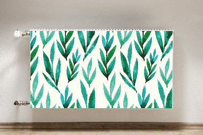 Magnetic radiator mat Green leaves