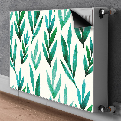 Magnetic radiator mat Green leaves