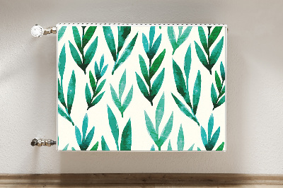 Magnetic radiator mat Green leaves