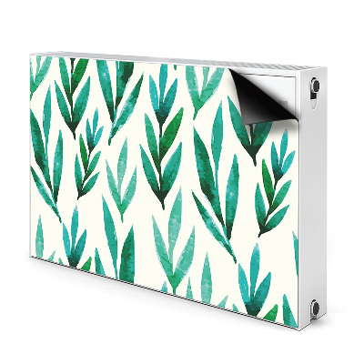 Magnetic radiator mat Green leaves