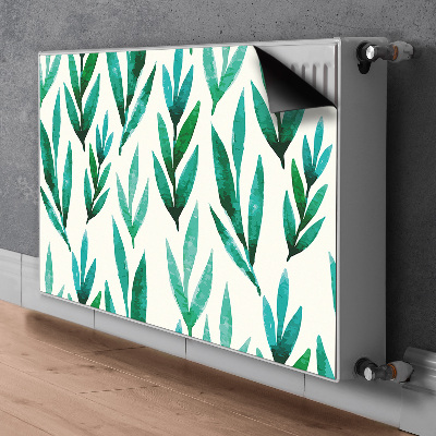 Magnetic radiator mat Green leaves