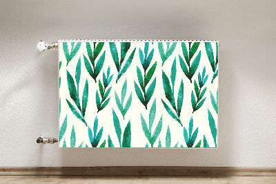 Magnetic radiator mat Green leaves