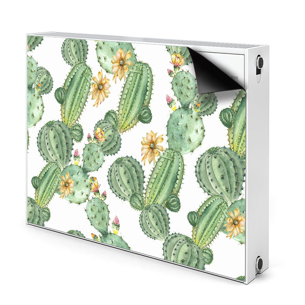 Decorative radiator cover Cacti with flowers