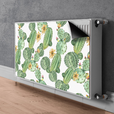 Decorative radiator cover Cacti with flowers