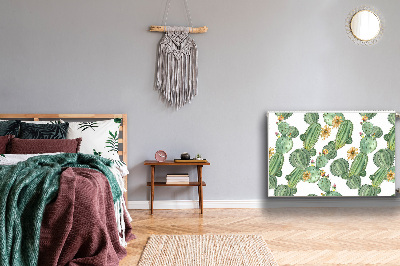 Decorative radiator cover Cacti with flowers